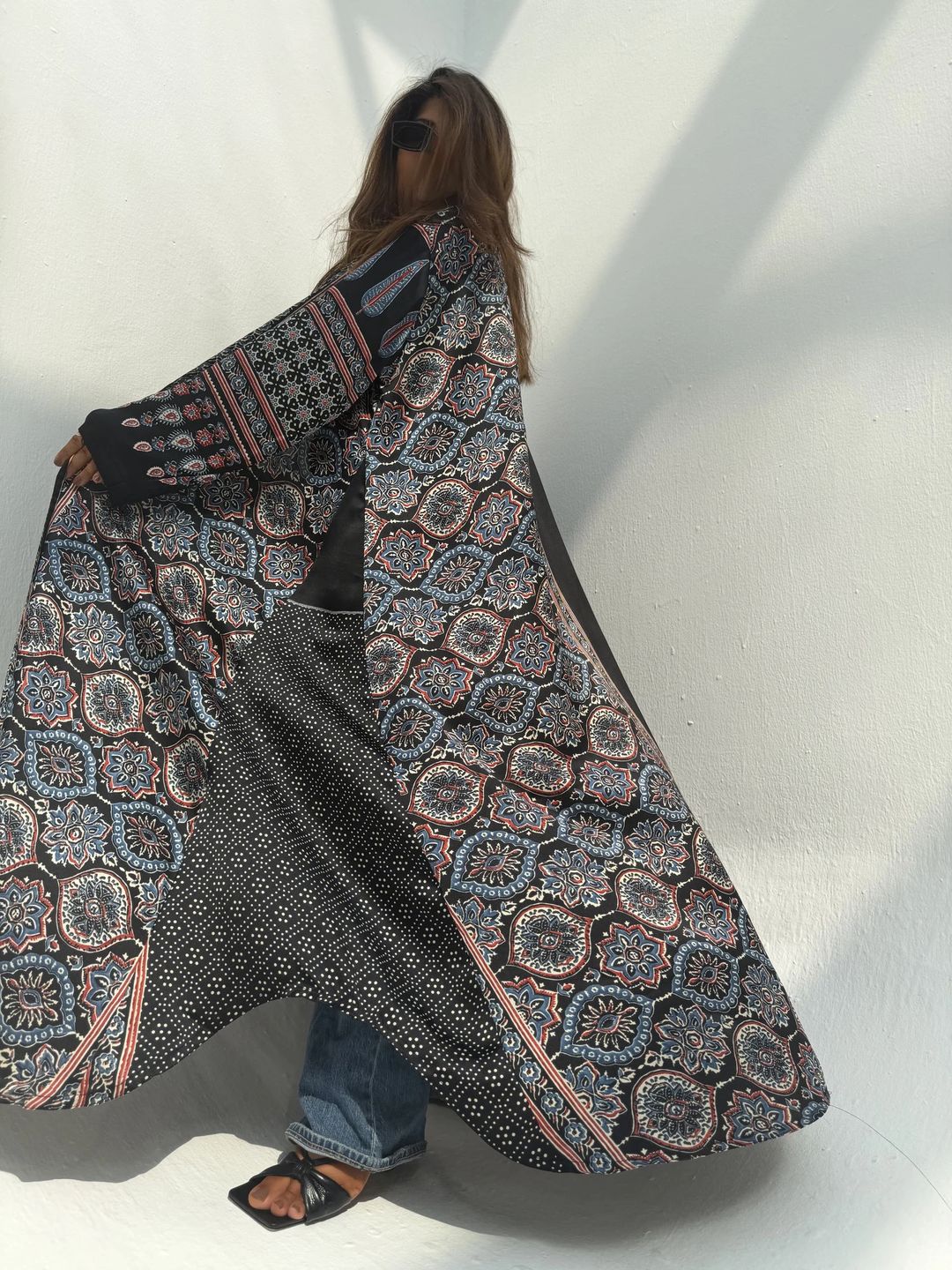 Silk Digital Print Cloche Abaya A6 - 4