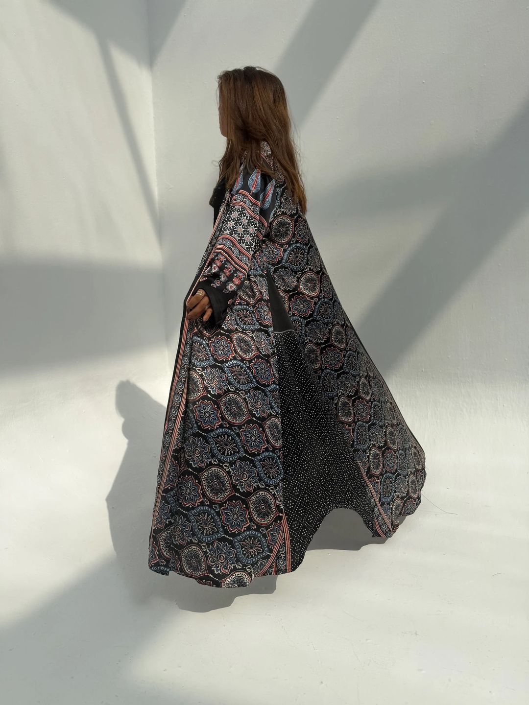 Silk Digital Print Cloche Abaya A6 - 1