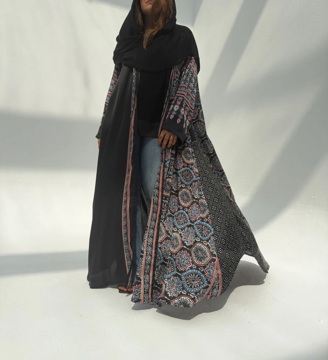 Silk Digital Print Cloche Abaya A6 - 5