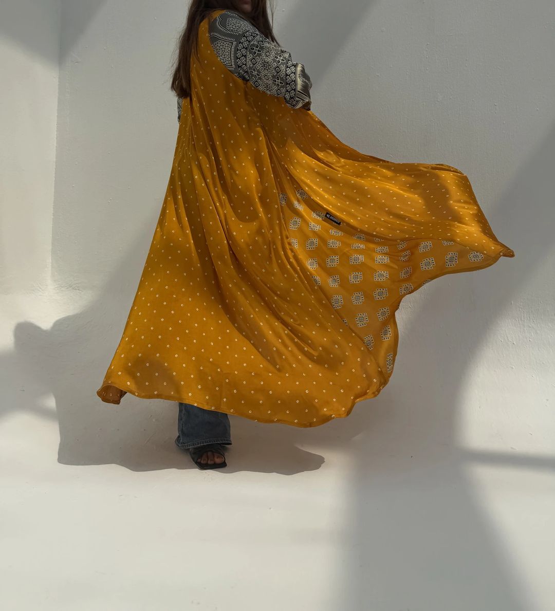 Silk Digital Print Cloche Abaya A2 - 8