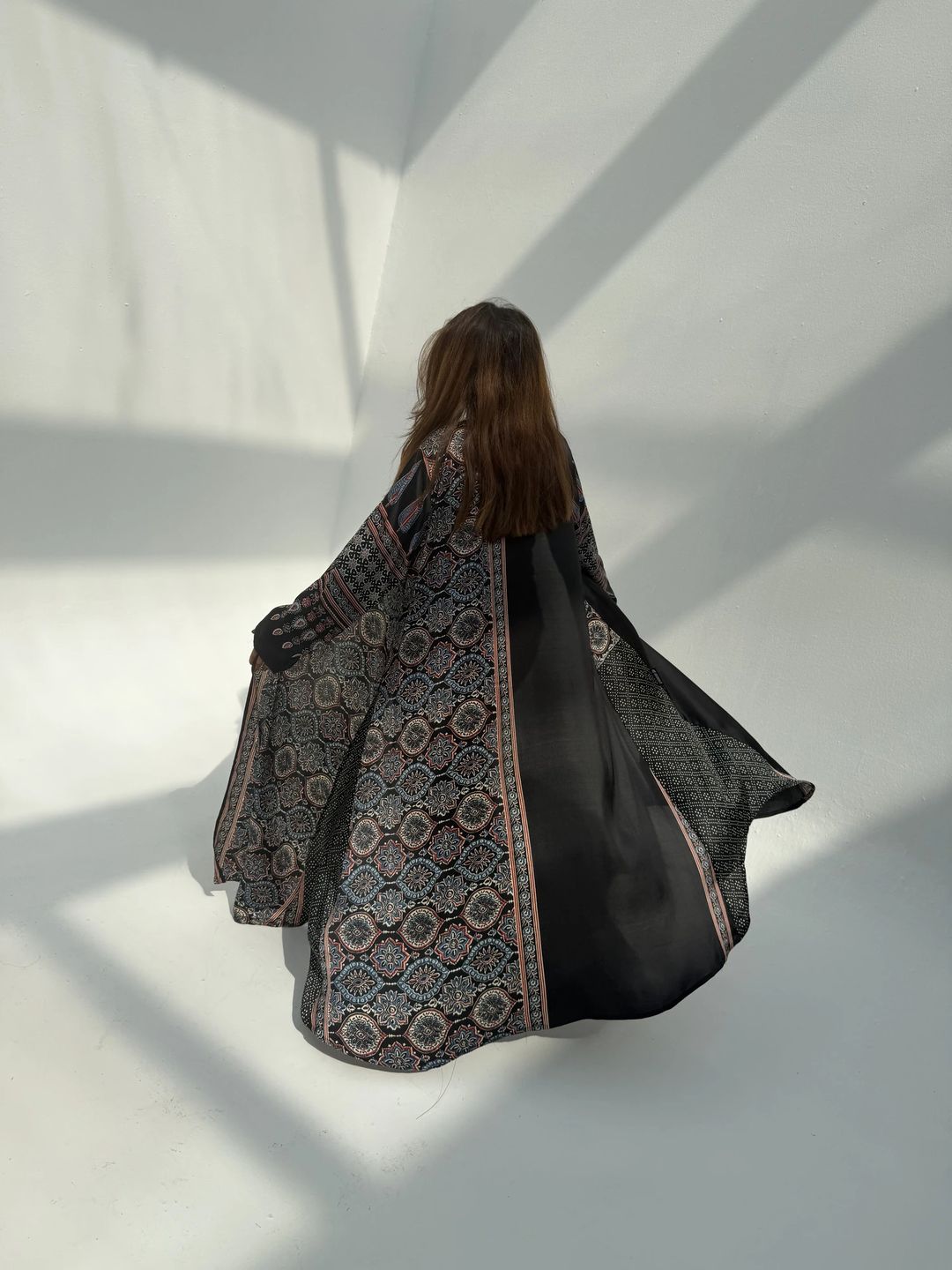 Silk Digital Print Cloche Abaya A6 - 10