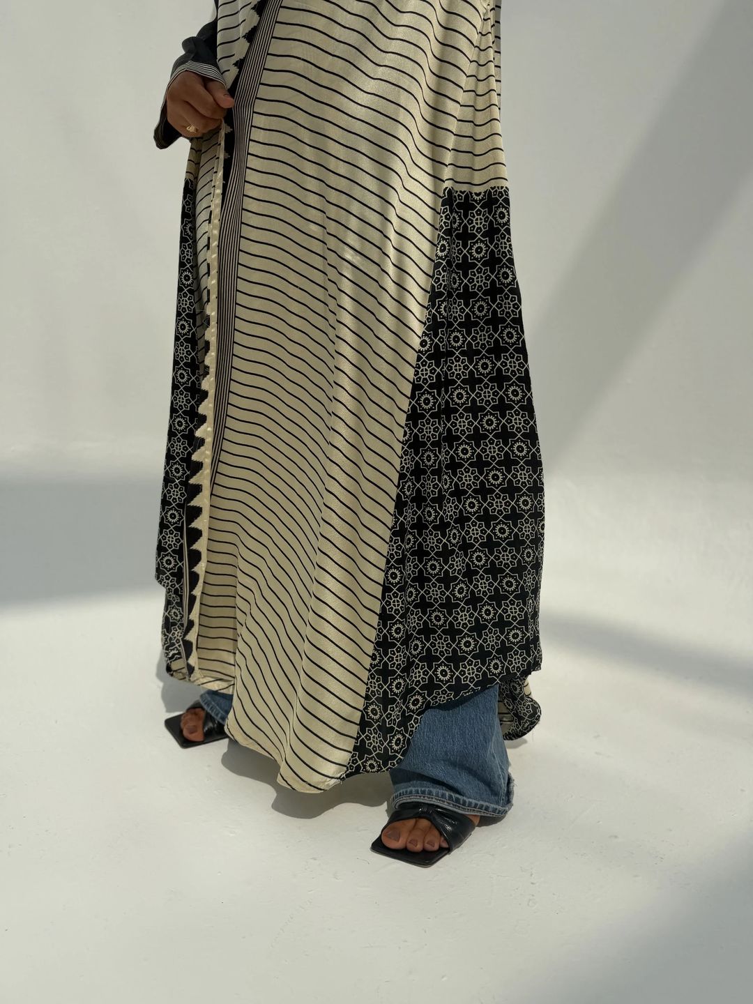 Silk Digital Print Cloche Abaya A3 - 9