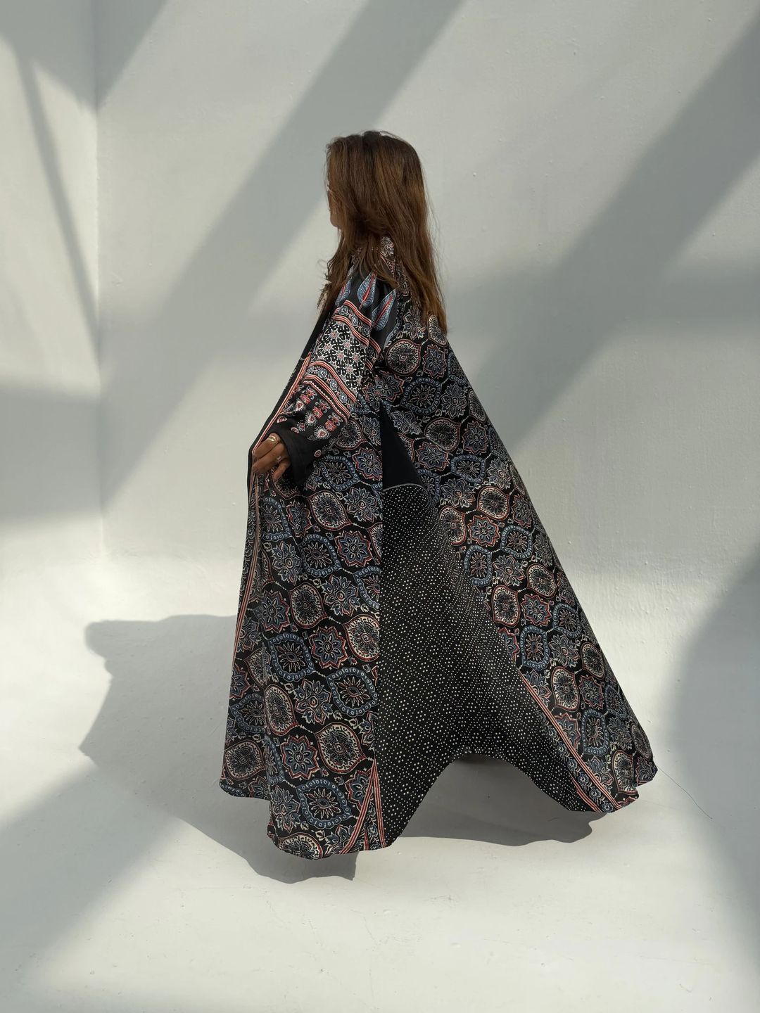 Silk Digital Print Cloche Abaya A6 - 7
