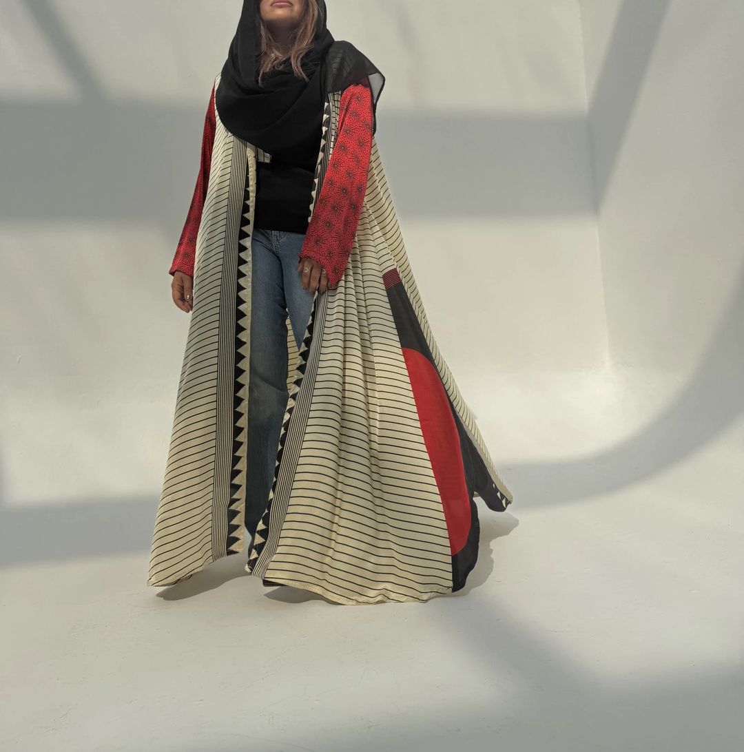 Silk Digital Print Cloche Abaya A9 - 2