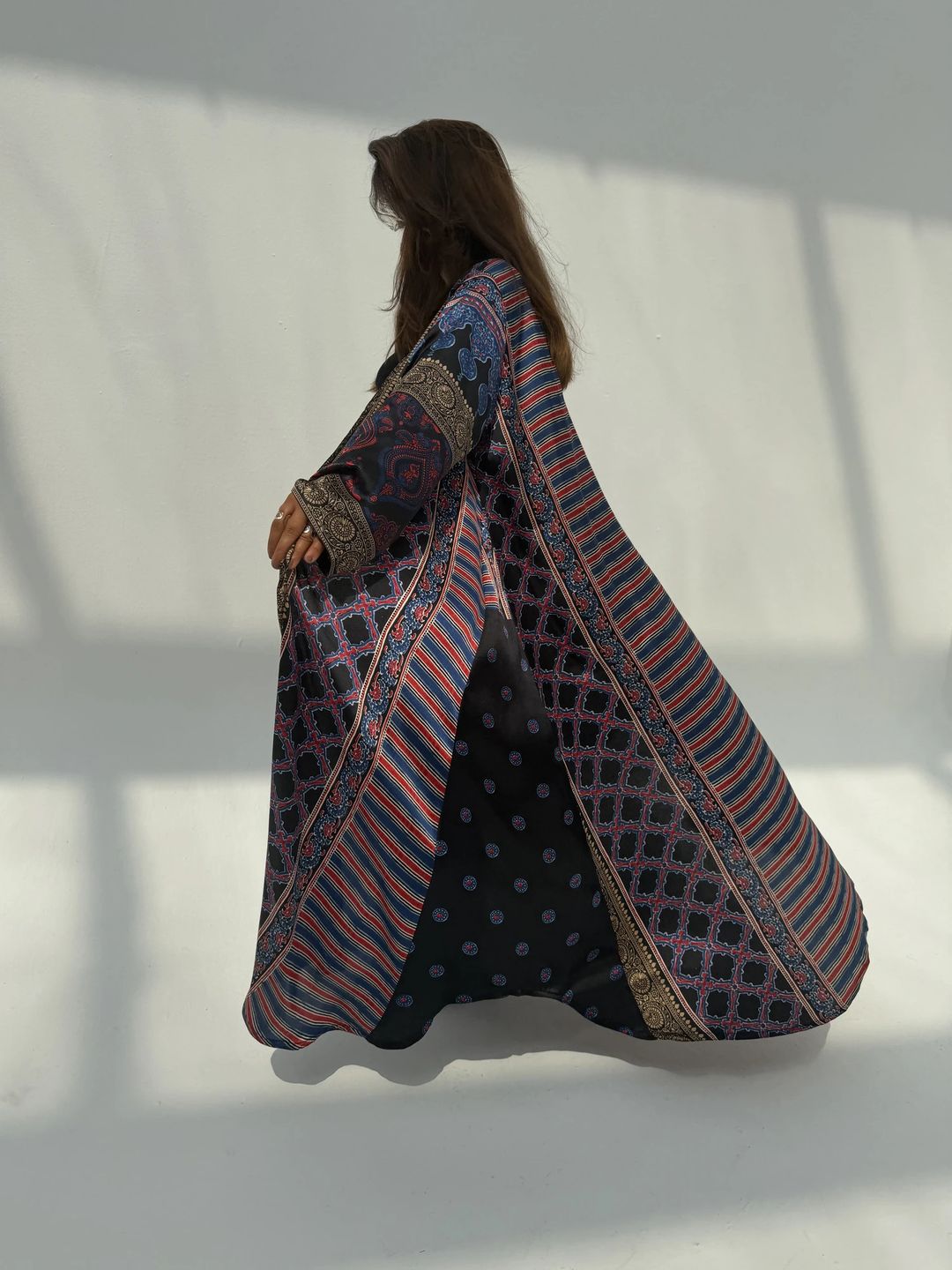 Silk Digital Print Cloche Abaya A4 - 2