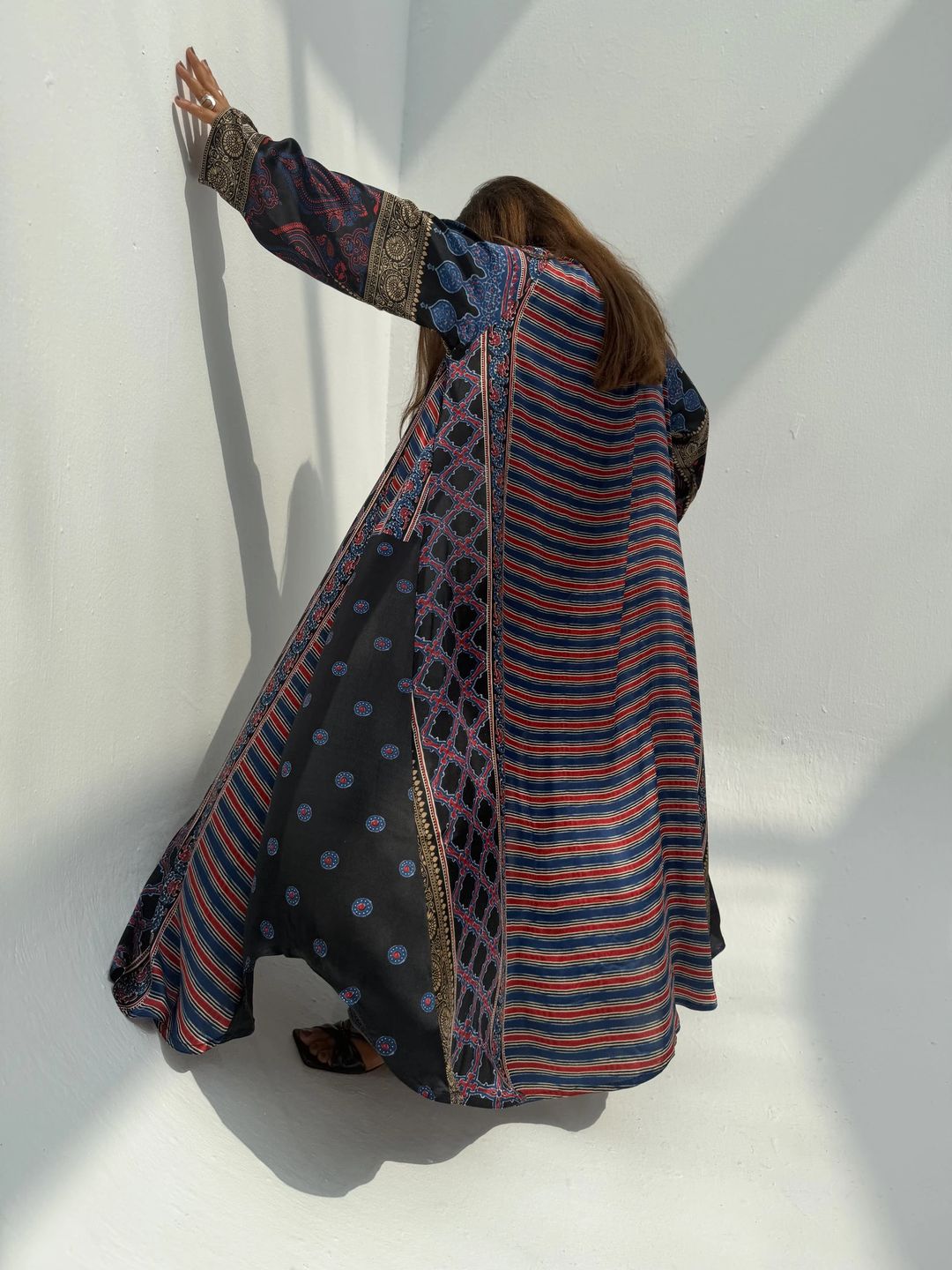 Silk Digital Print Cloche Abaya A4 - 3