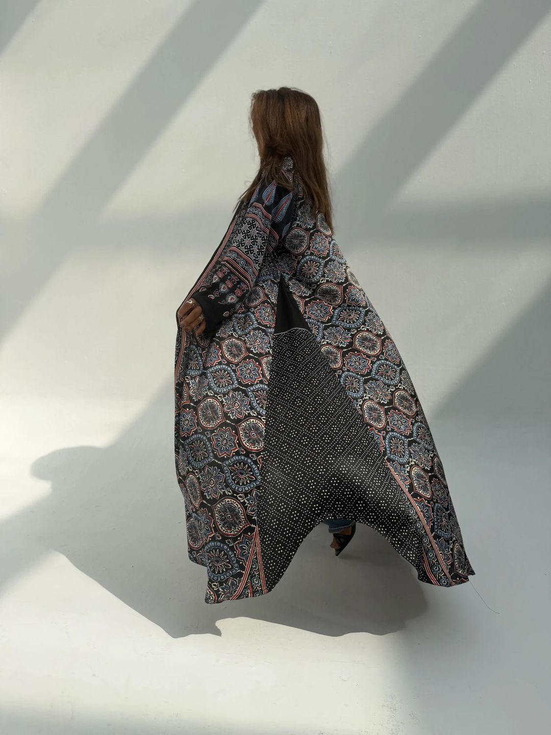 Silk Digital Print Cloche Abaya A6 - 12