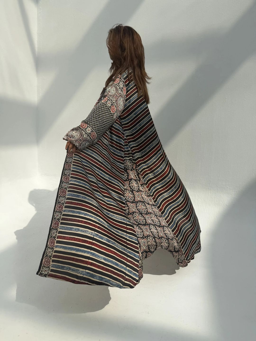Silk Digital Print Cloche Abaya A7 - 3