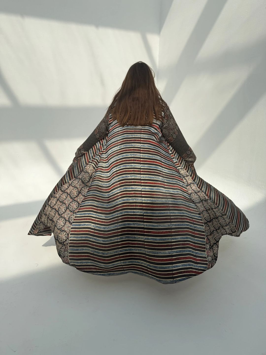 Silk Digital Print Cloche Abaya A7 - 5