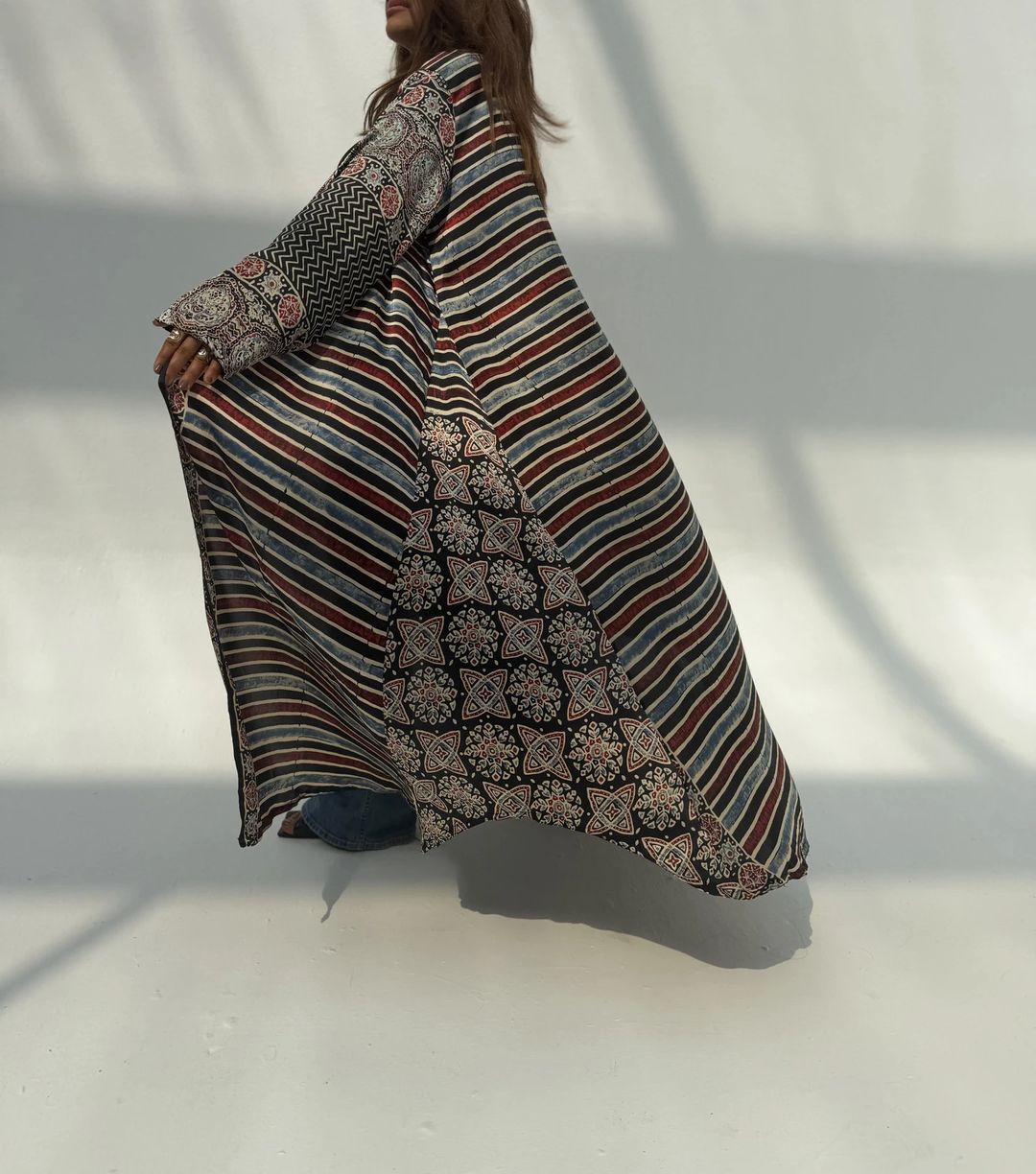 Silk Digital Print Cloche Abaya A7 - 10