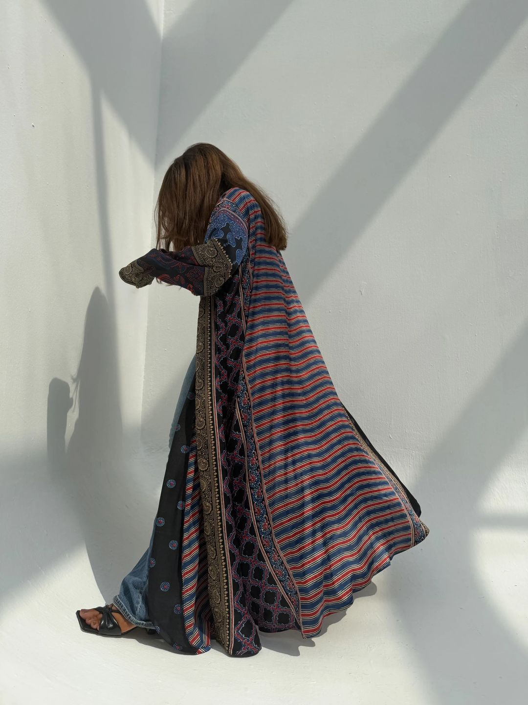 Silk Digital Print Cloche Abaya A4 - 9