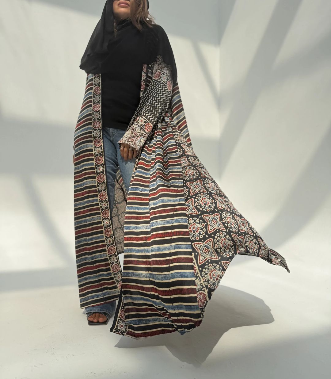 Silk Digital Print Cloche Abaya A7 - 12