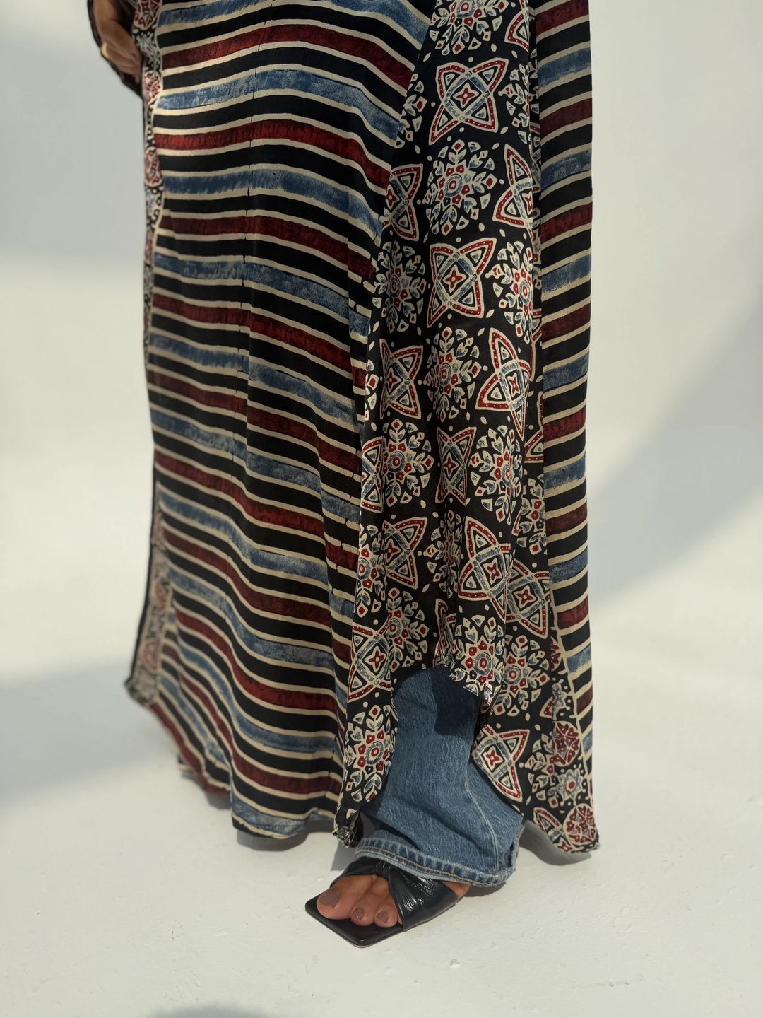 Silk Digital Print Cloche Abaya A7 - 11