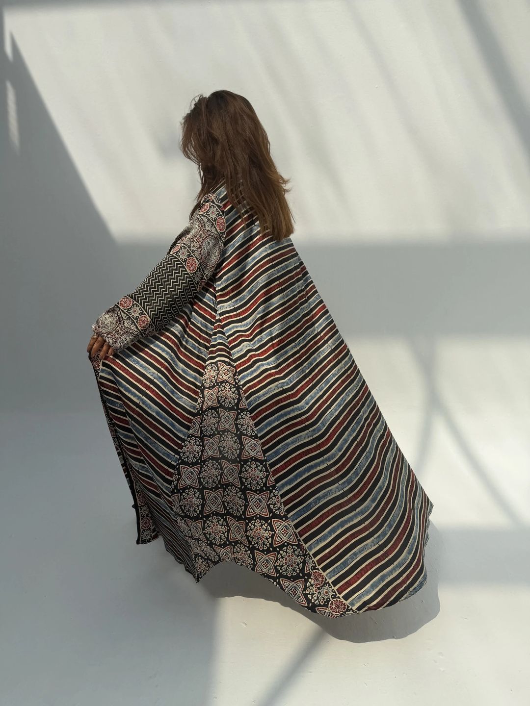 Silk Digital Print Cloche Abaya A7 - 13