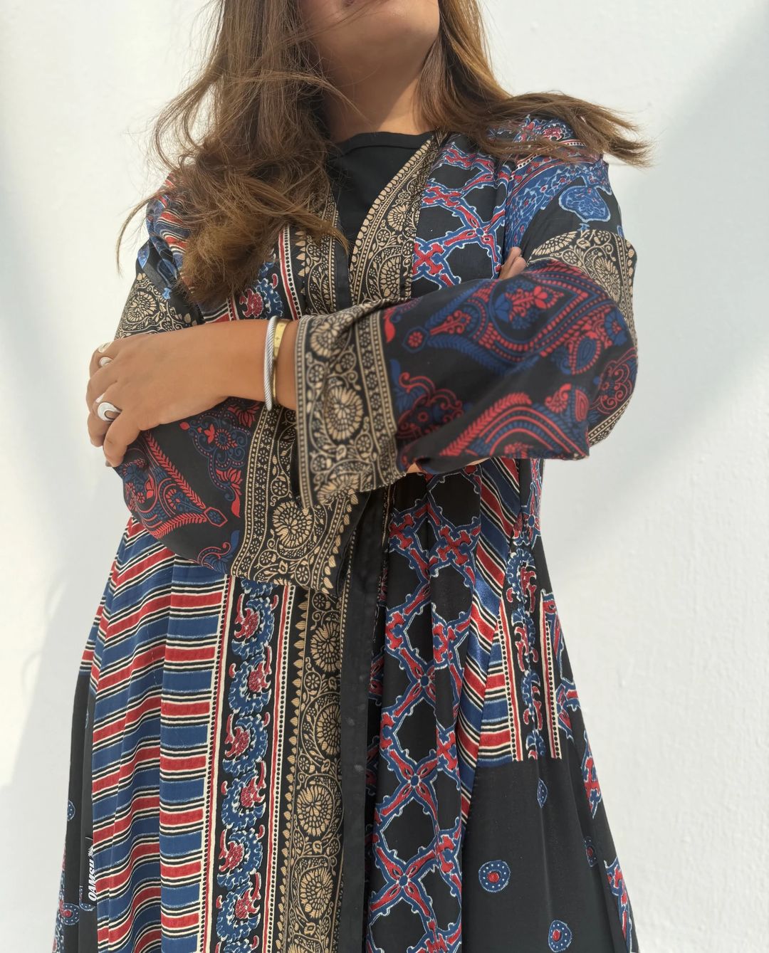 Silk Digital Print Cloche Abaya A4 - 12