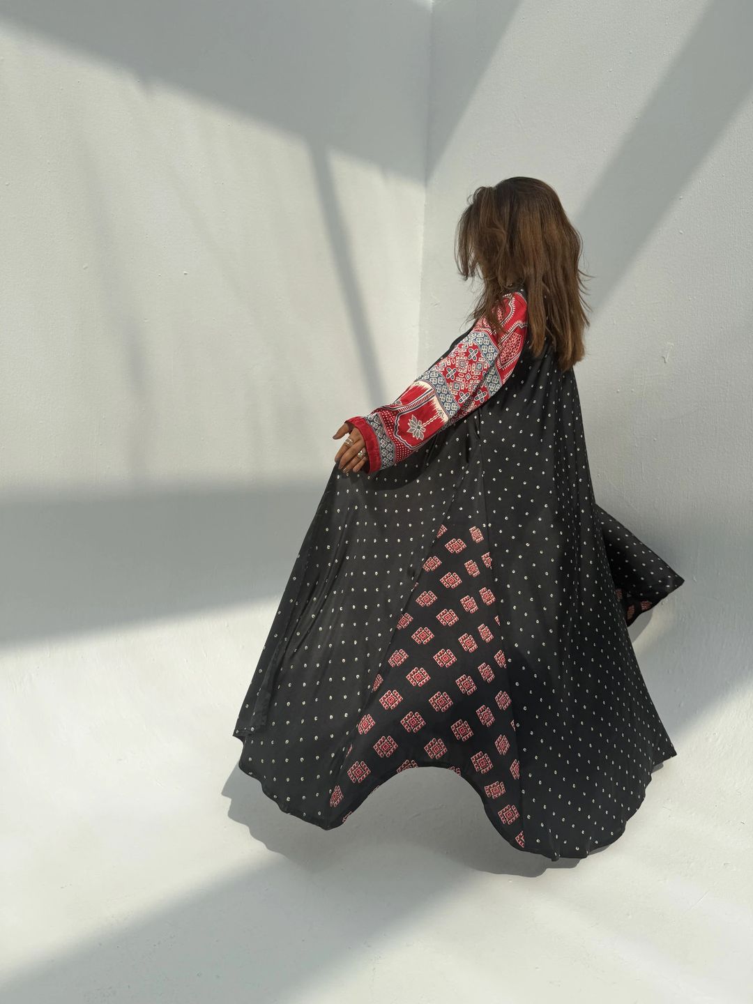 Silk Digital Print Cloche Abaya A5 - 8
