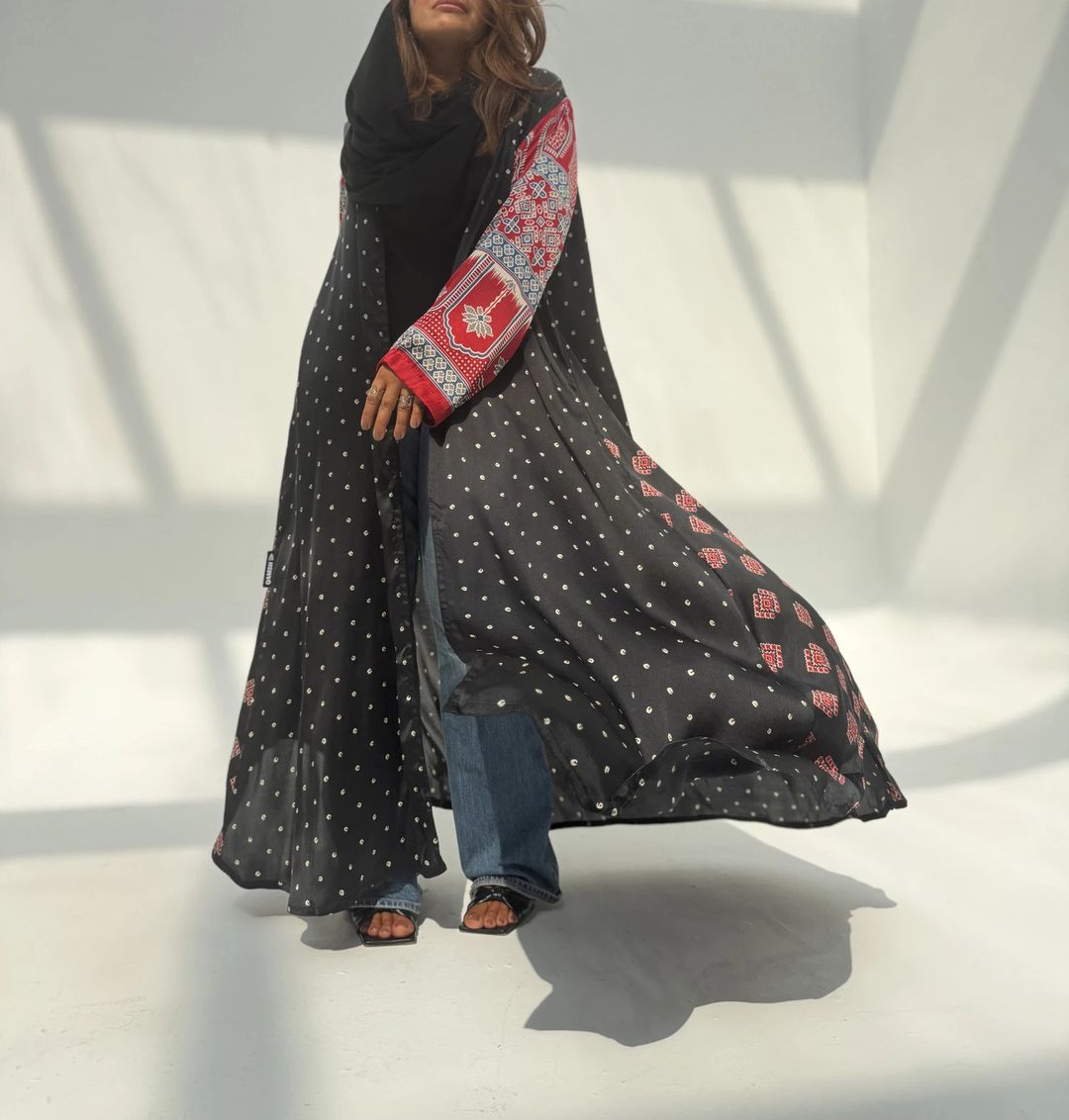 Silk Digital Print Cloche Abaya A5 - 9