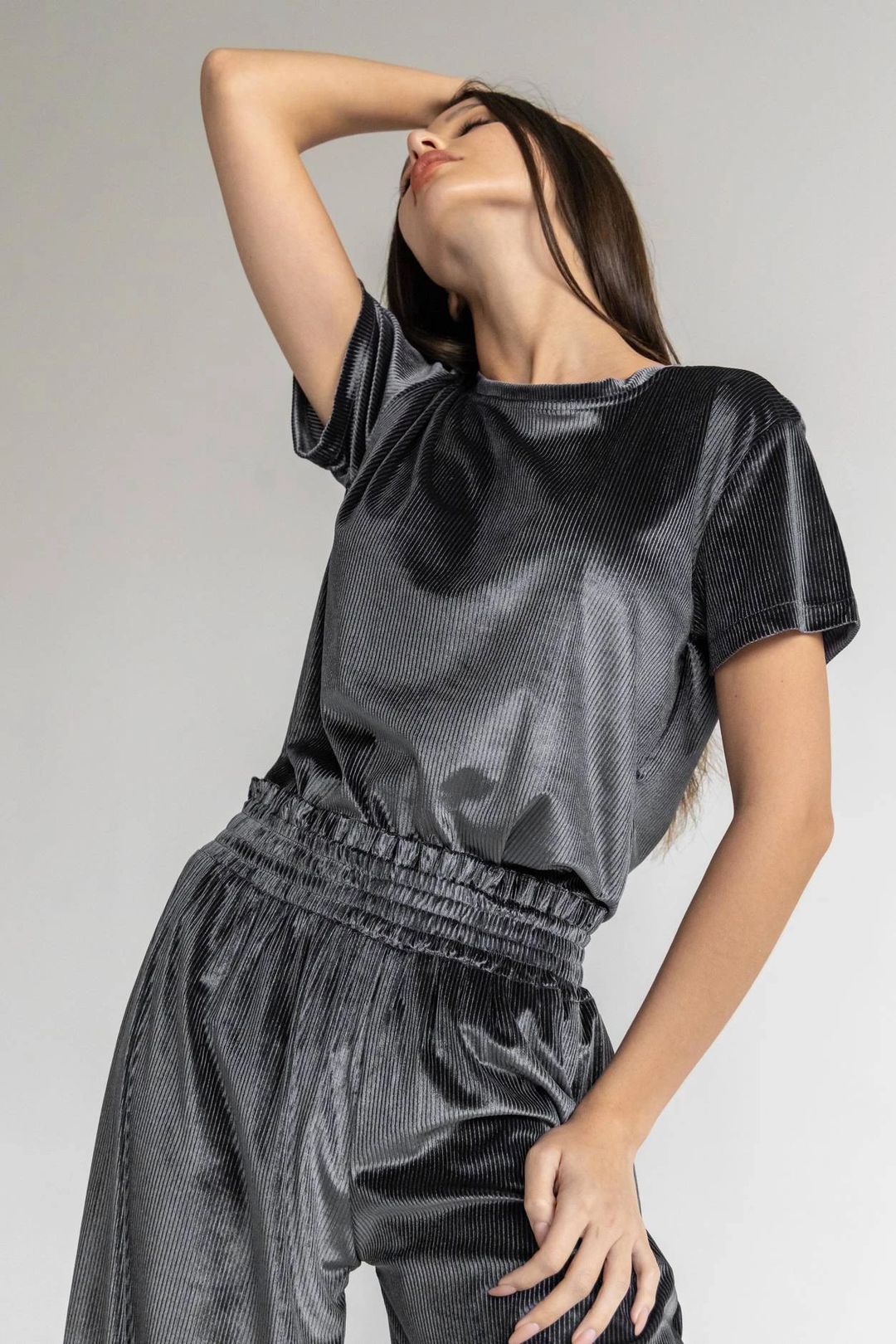 Women’s Velvet Two-Piece Set – Top & Pants | VL125 - 2