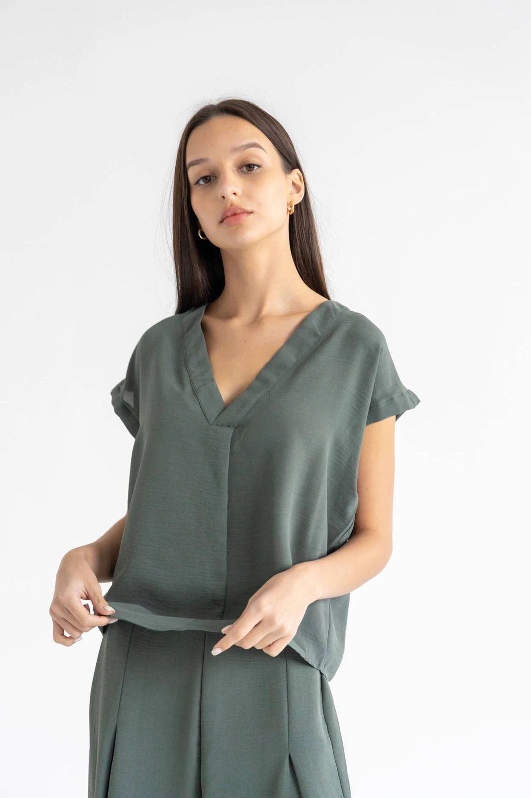 Women’s Crepe Two-Piece Set – Top & Pants | L680 - 1