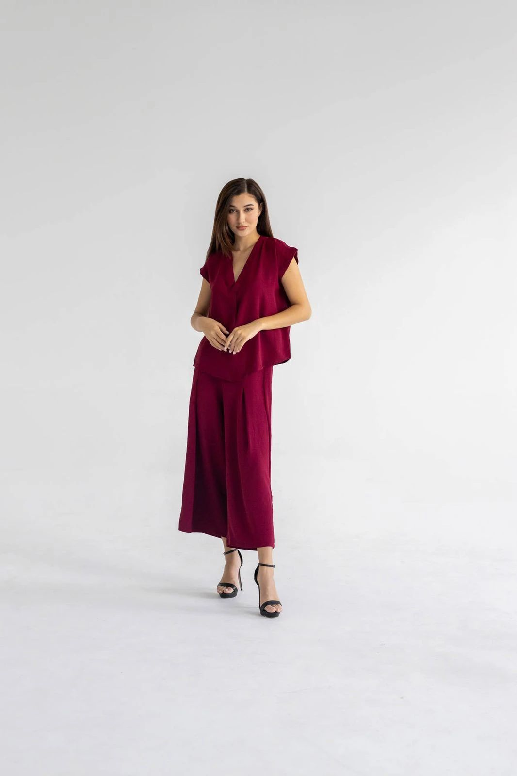 Women’s Crepe Two-Piece Set – Top & Pants | L680 - 4