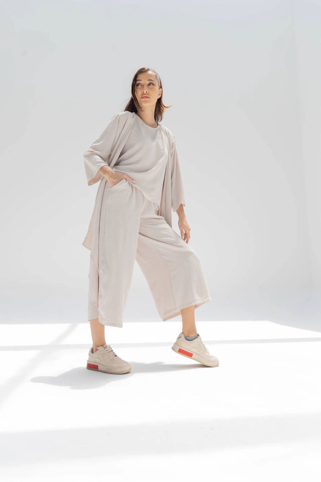 Women’s Crepe Travel Three-Piece Set – Cardigan, Shirt & Pants | TR405 - 19