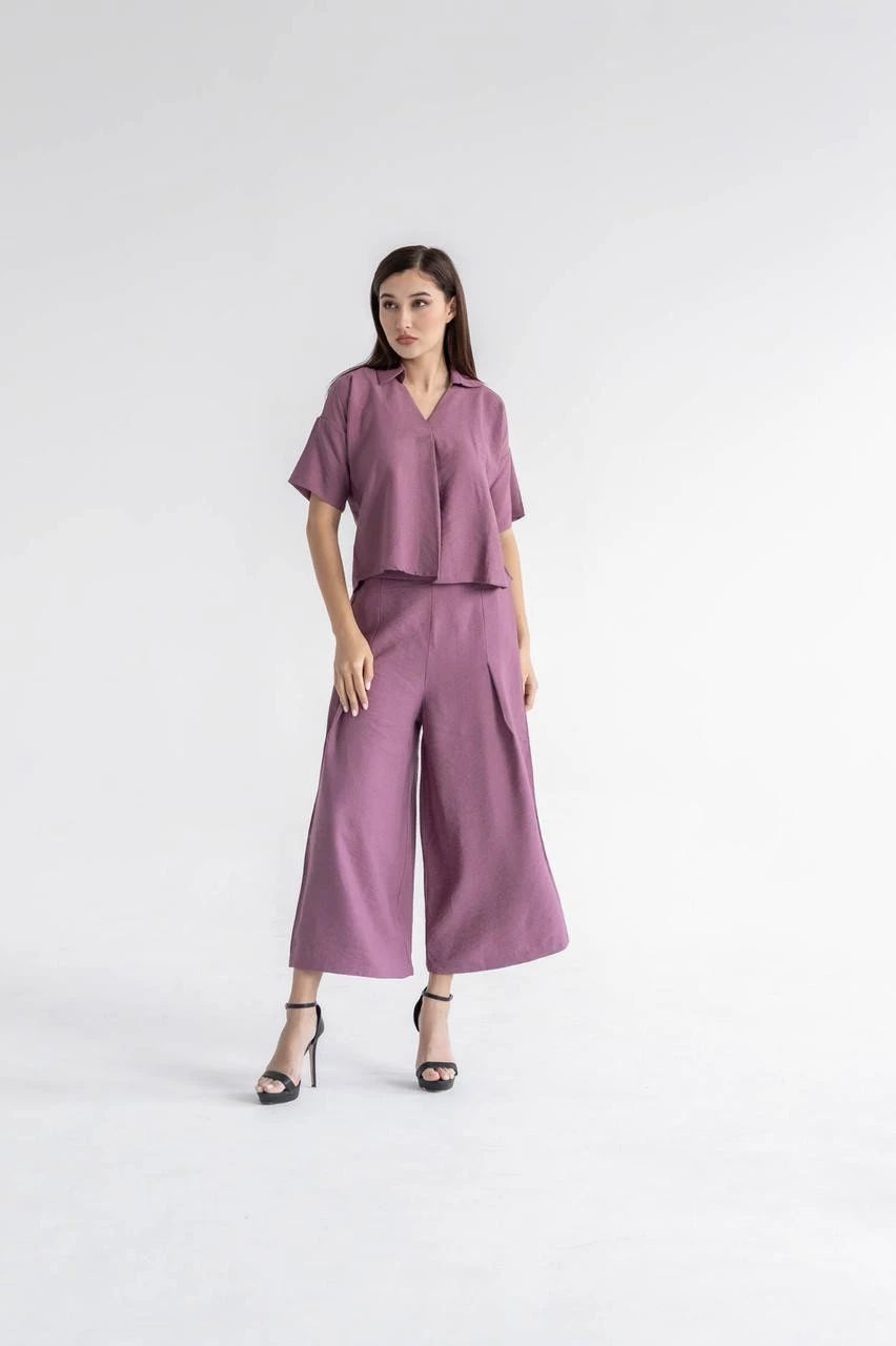 Women’s Linen Two-Piece Set – Relaxed Modest Fit | L430 - 1
