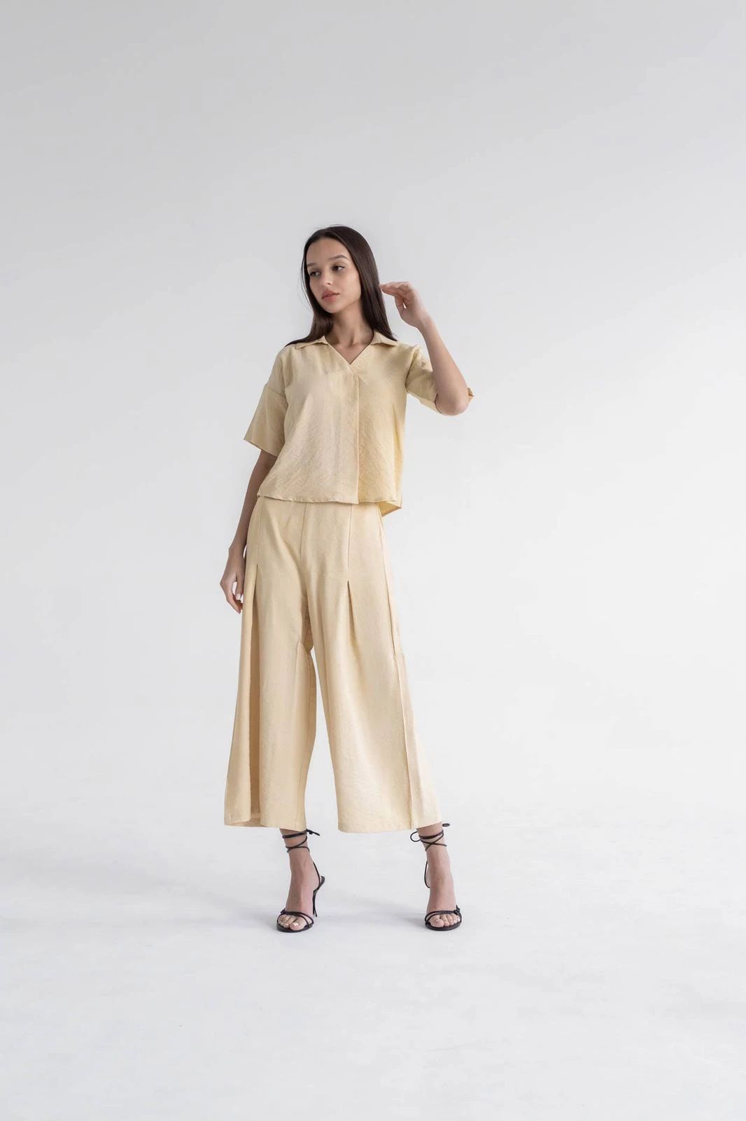 Women’s Linen Two-Piece Set – Relaxed Modest Fit | L430 - 6