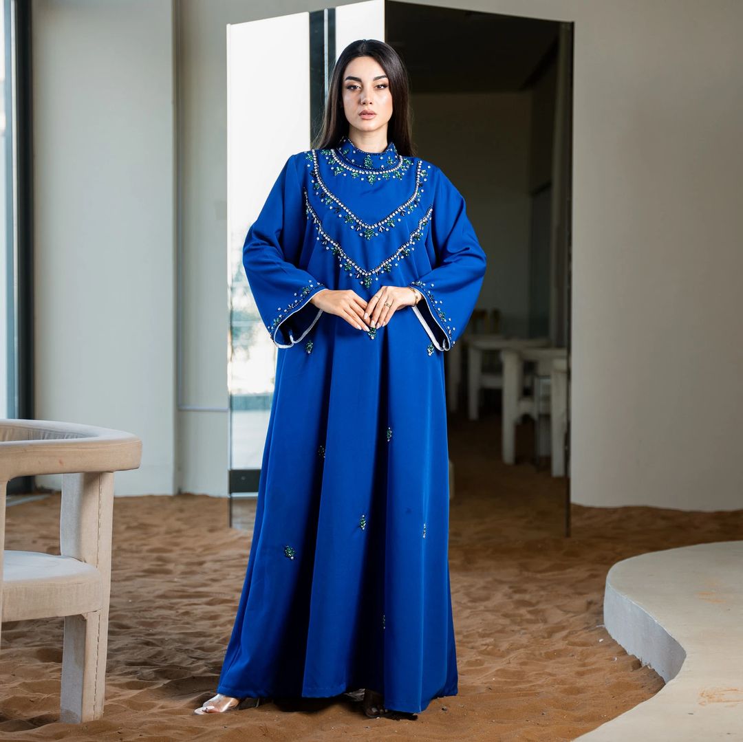 Blue Beaded Kaftan - 4