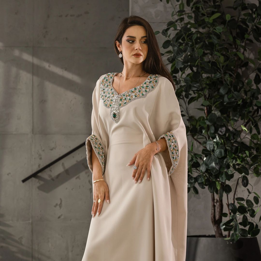 Luxury Crystal-Embroidered Kaftan – Premium Evening Glow Collection - 4