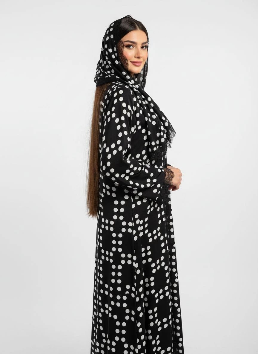 Polka Dots Abaya - 2