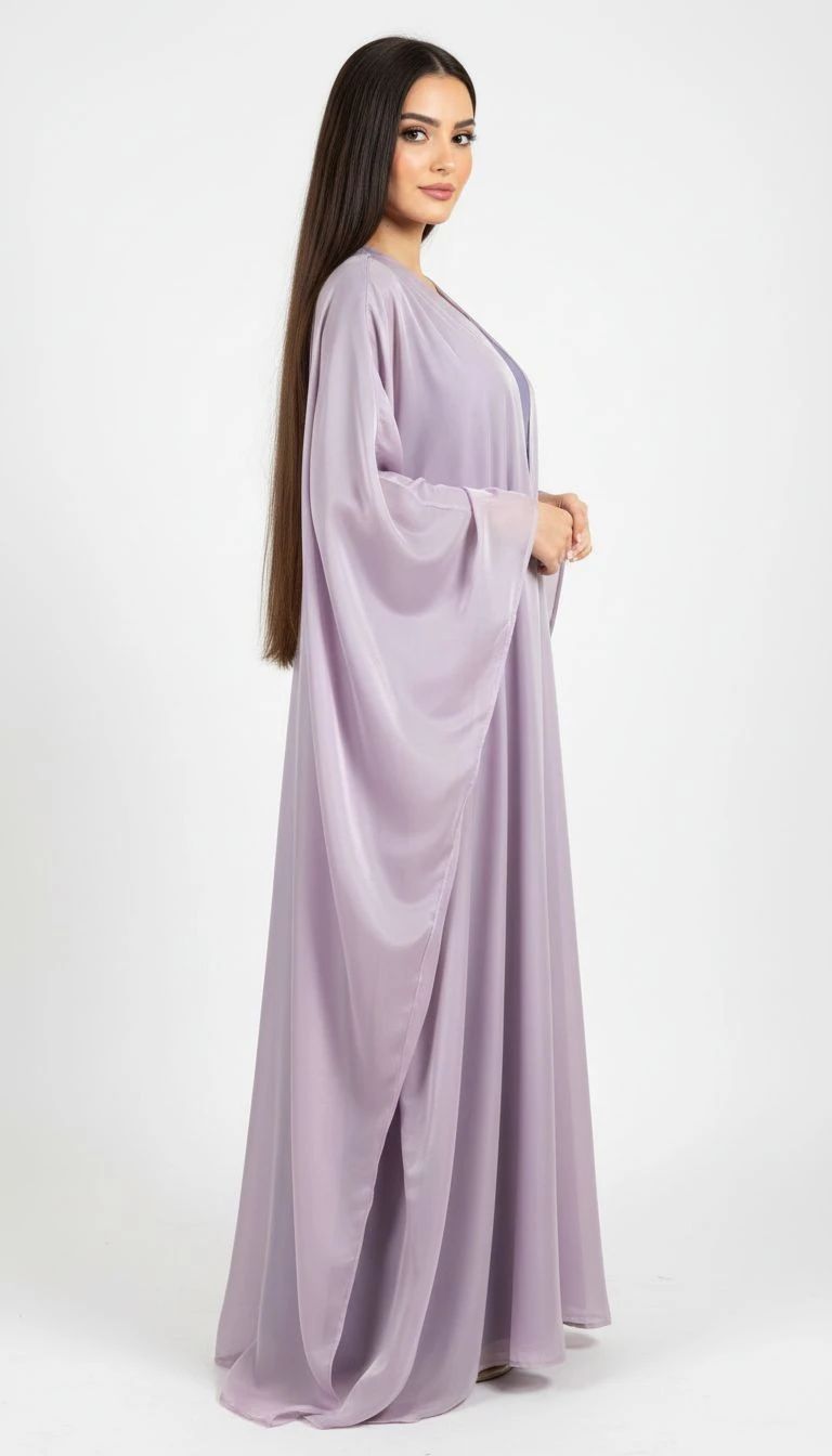 Organza Purple Abaya - 2