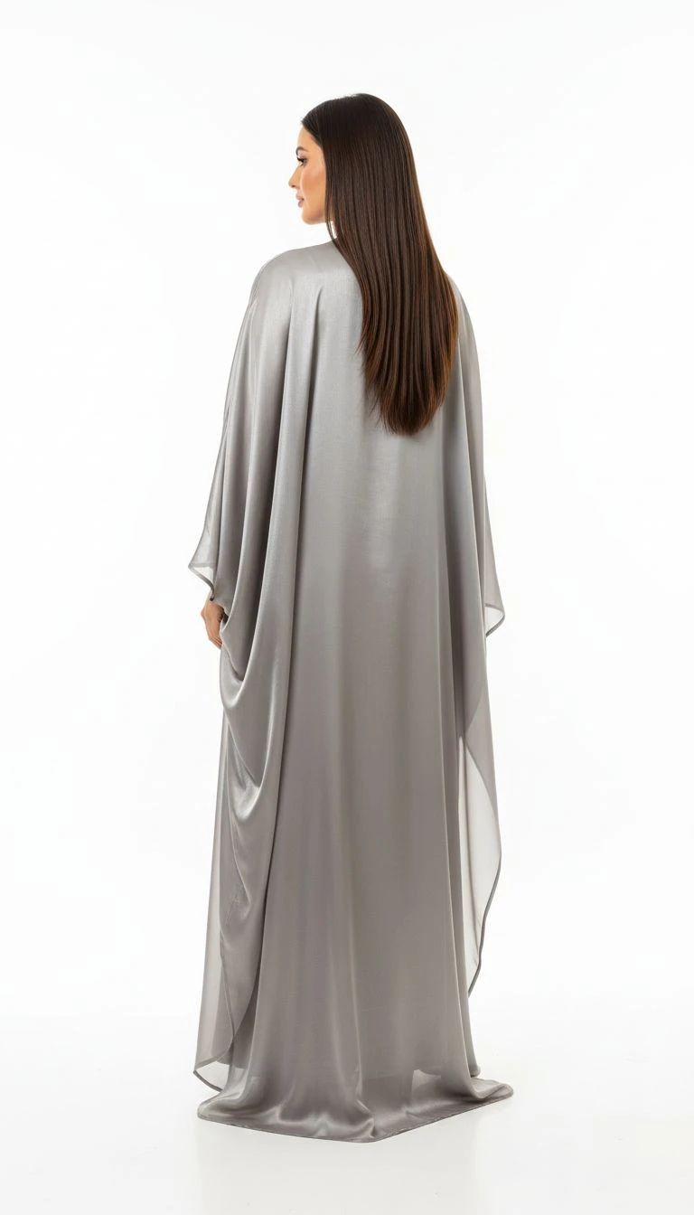 Organza Gray Abaya - 3