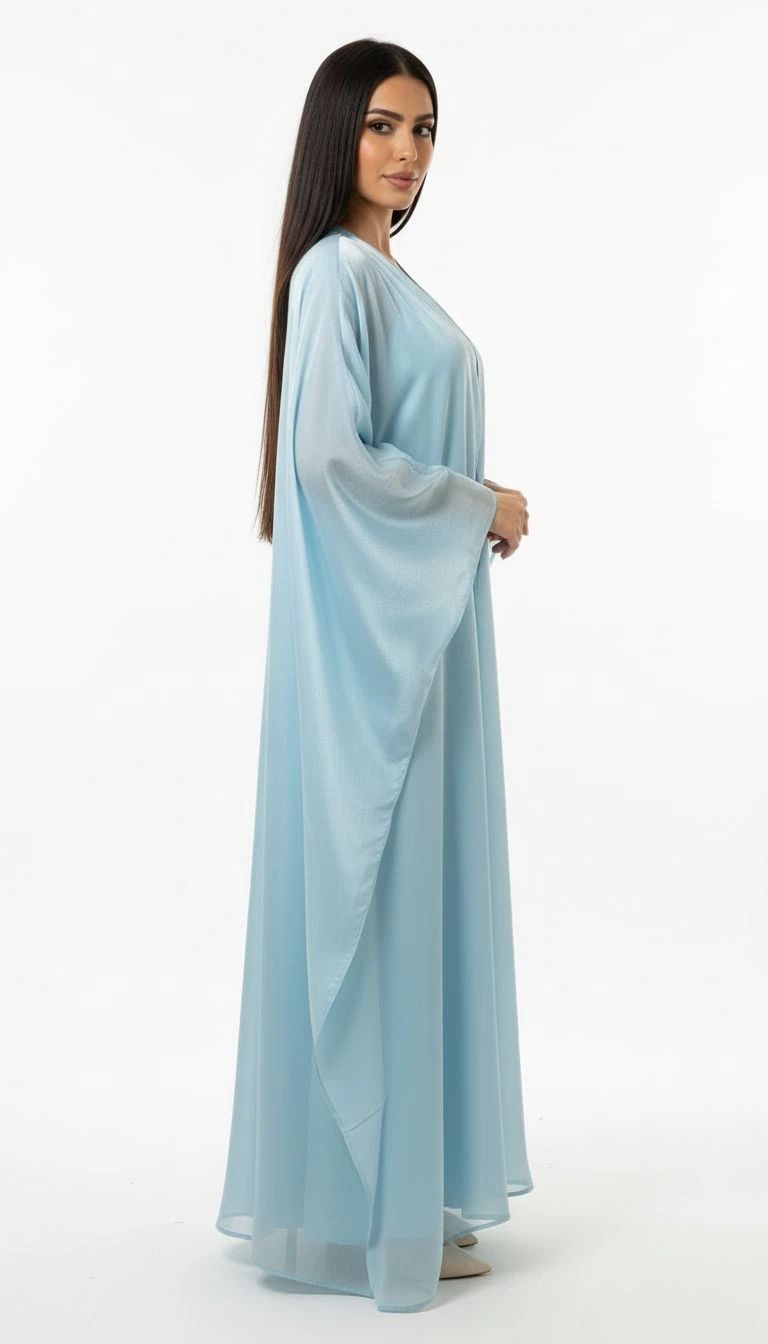 Organza Blue Abaya - 2