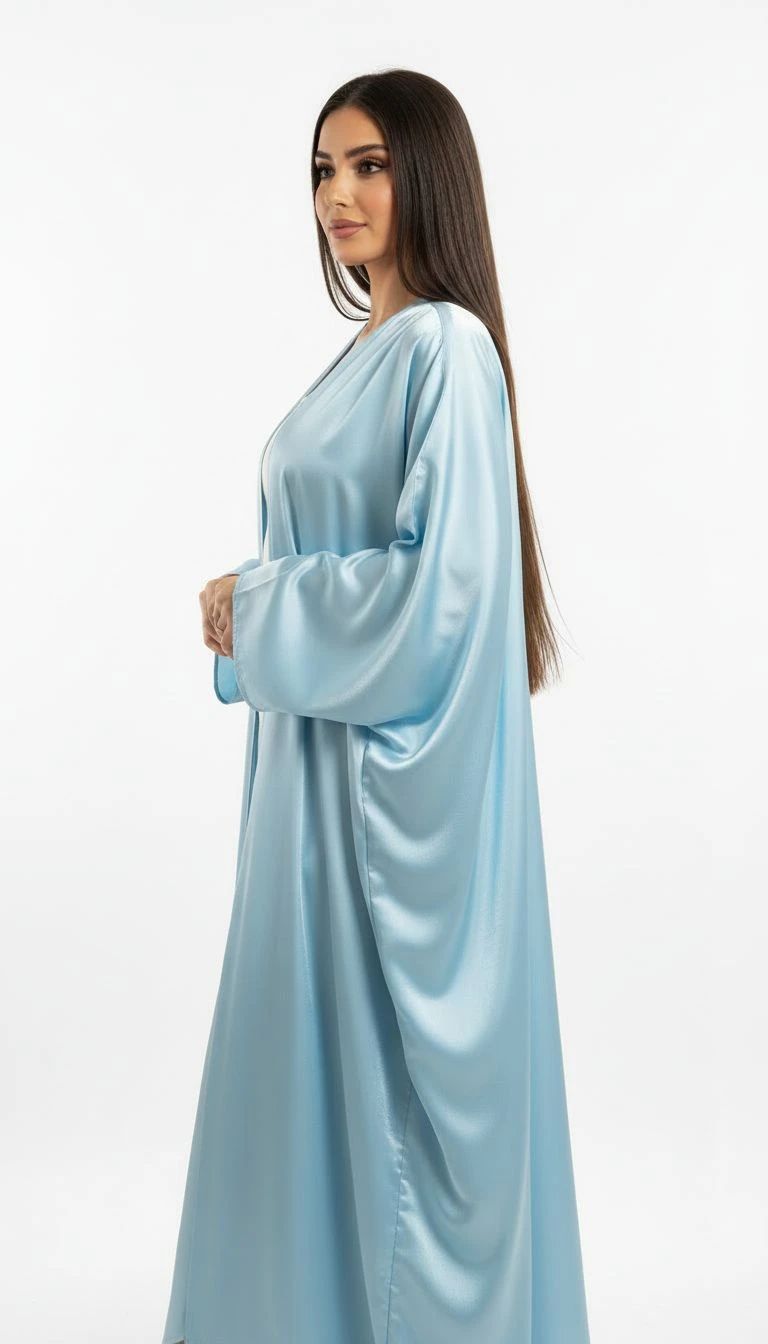 Organza Blue Abaya - 3