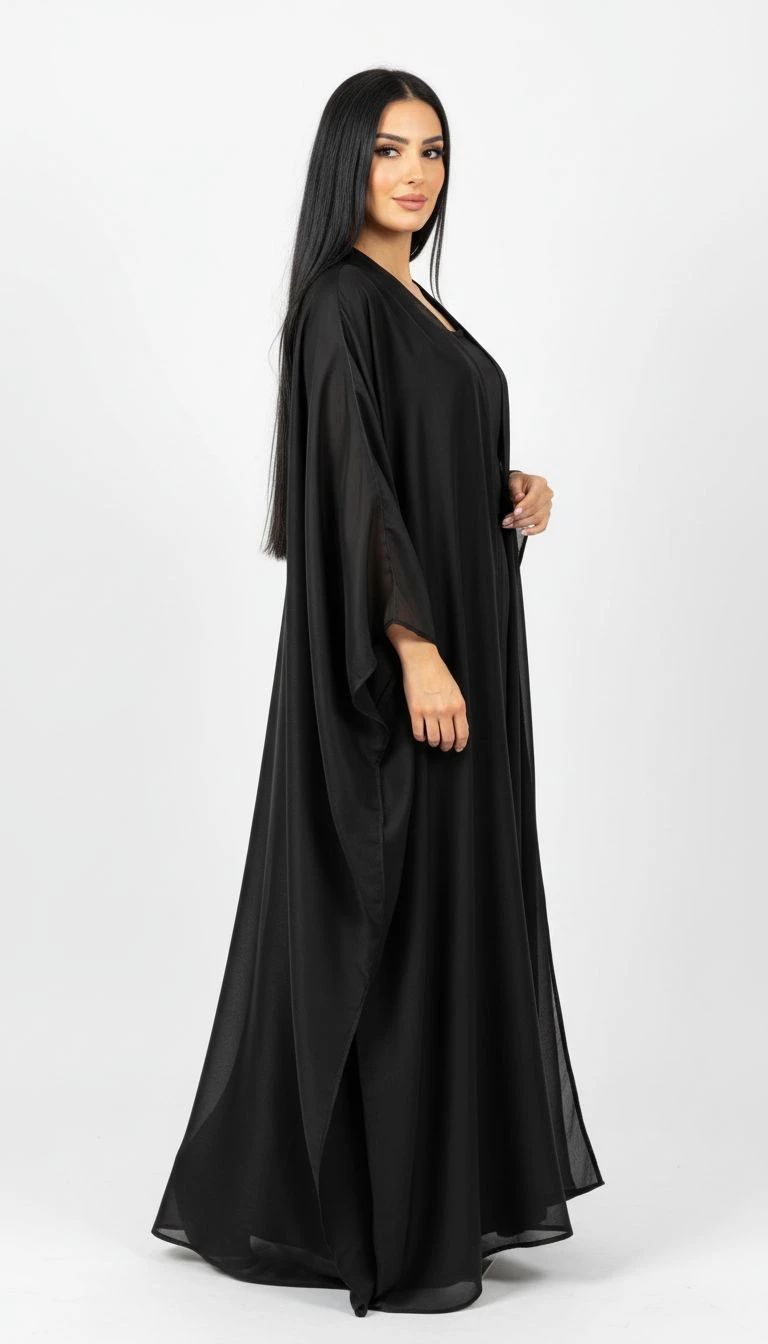 Organza Black Abaya - 2
