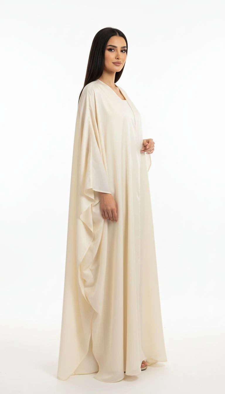 Organza Beige Abaya - 2