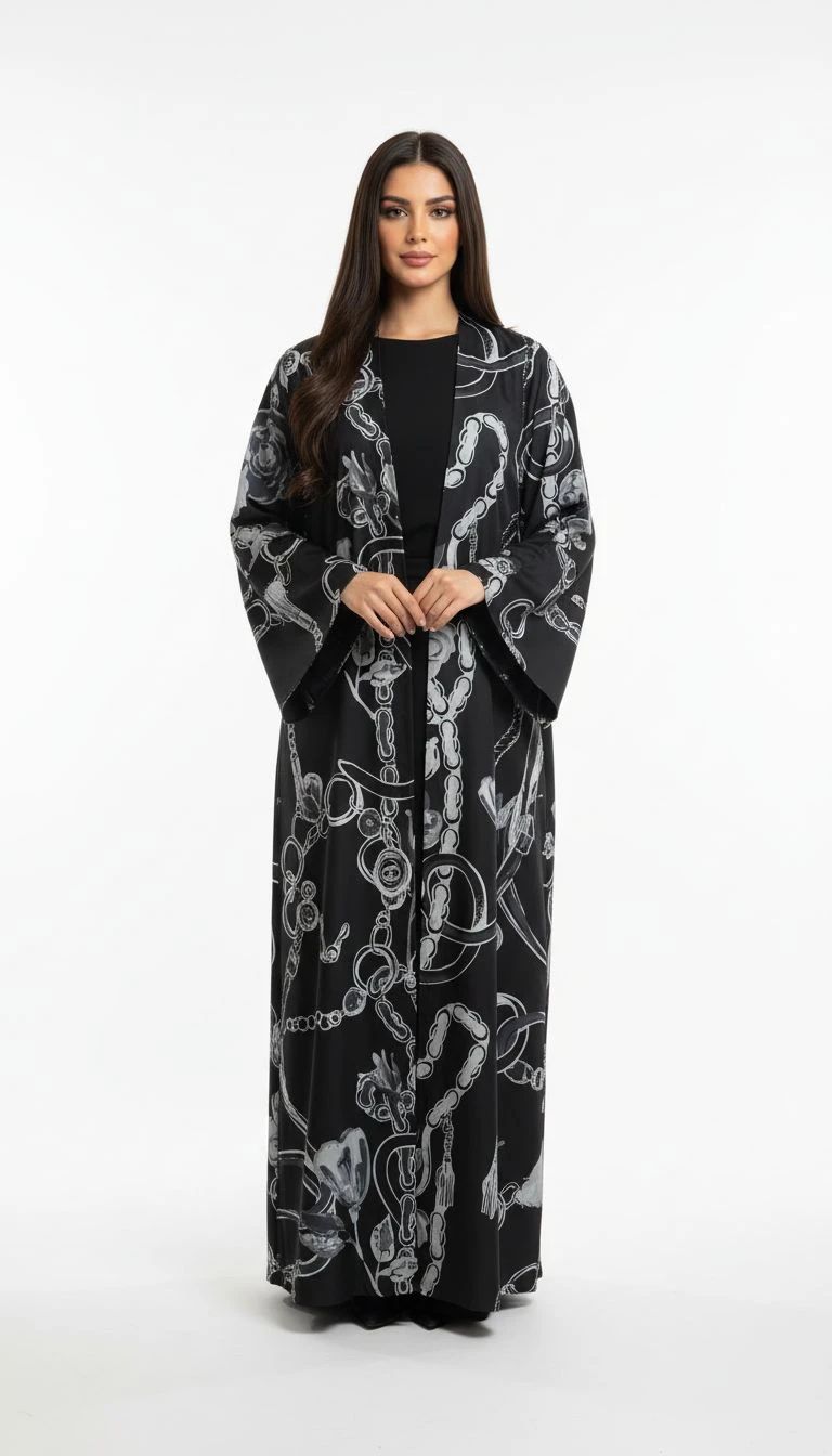 Black Chain Abaya - 2