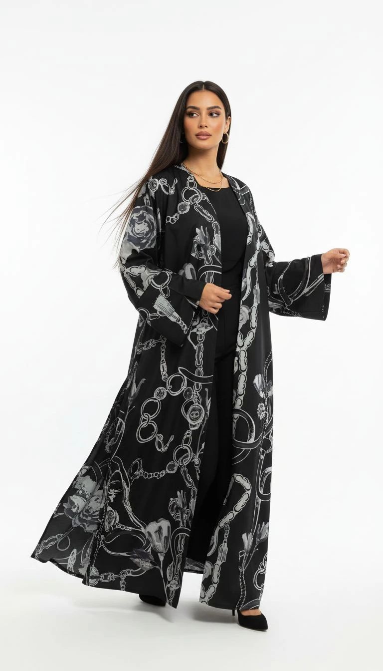 Black Chain Abaya - 4