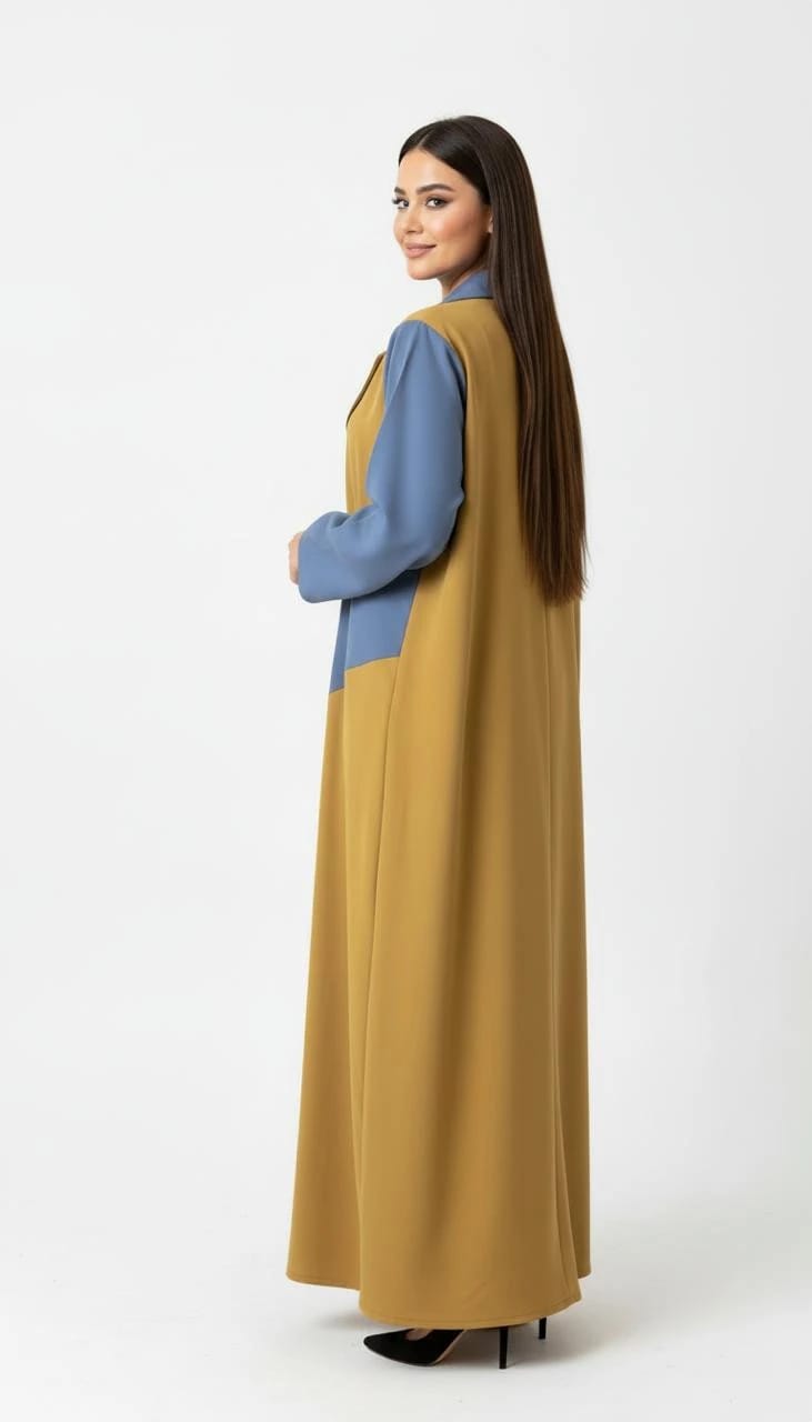 Yellow/Blue Abaya - 3