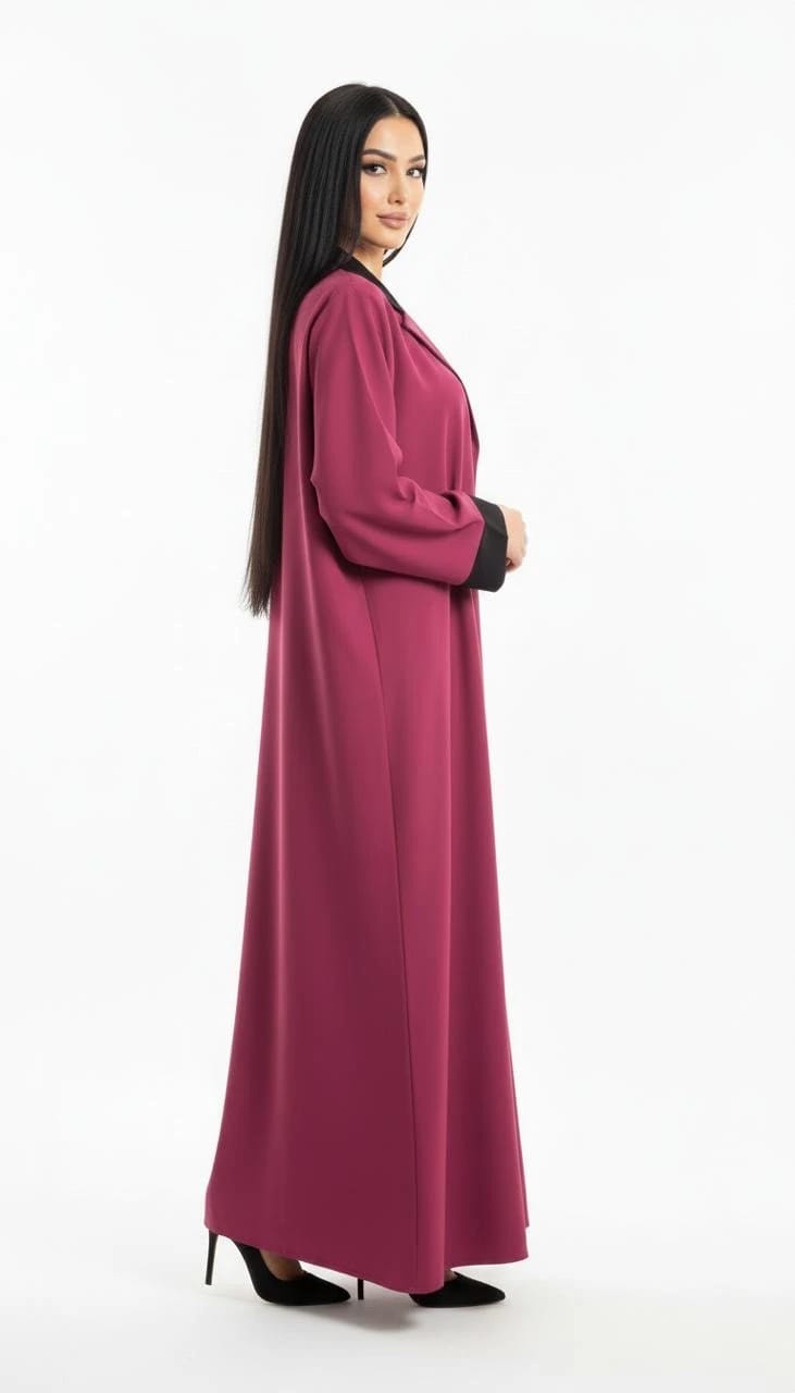 Fuchsia/Black Abaya - 3