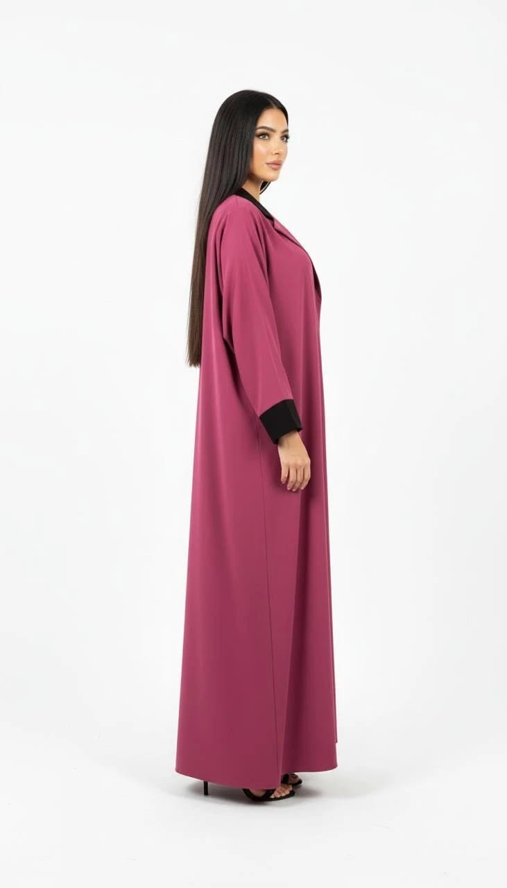Fuchsia/Black Abaya - 4