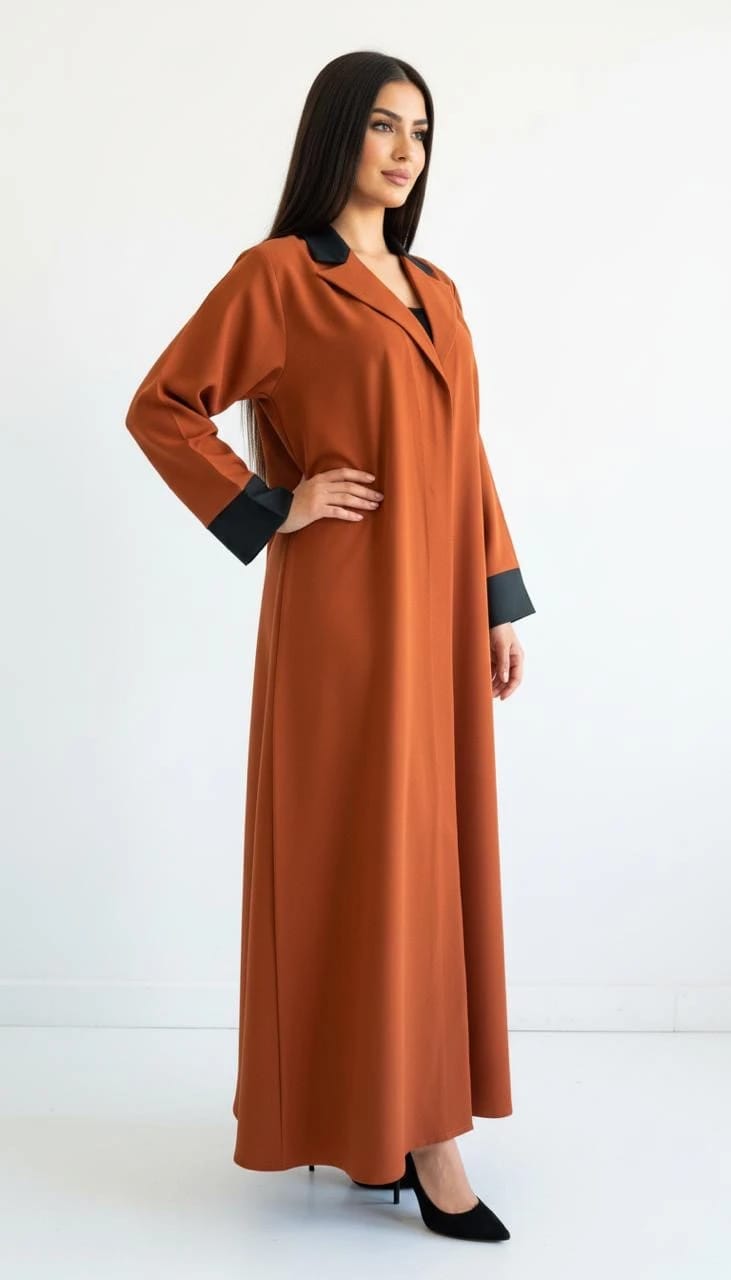 Orange/Green Abaya - 3