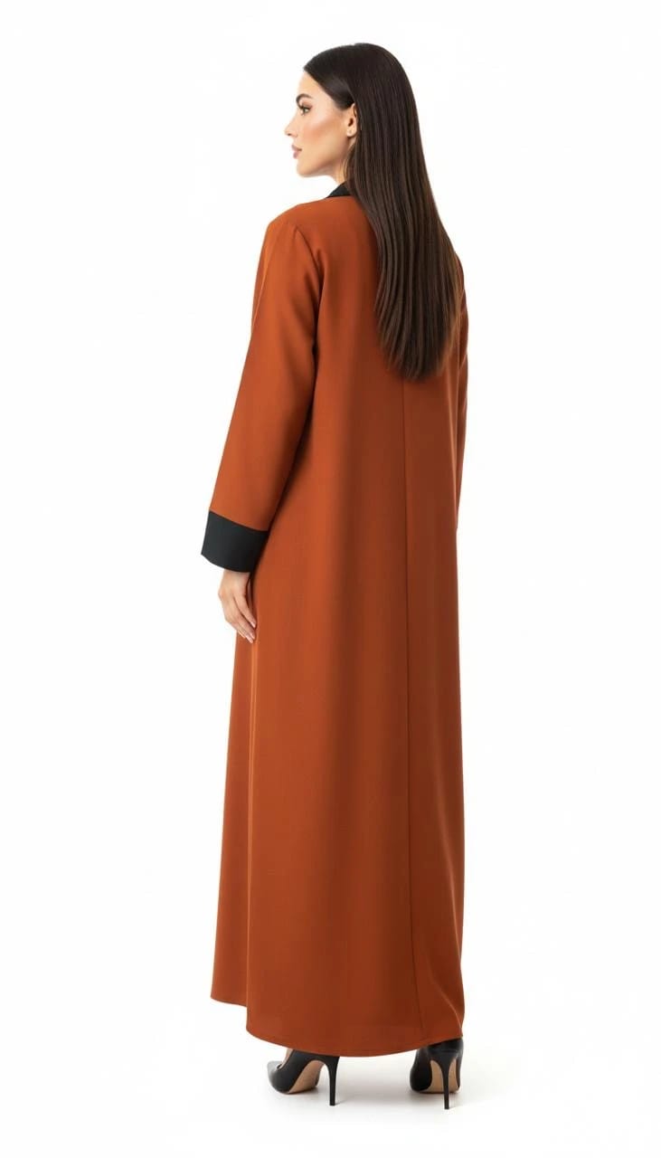 Orange/Green Abaya - 4