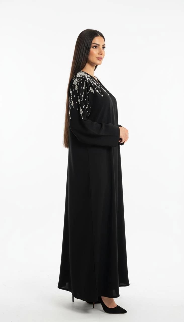 Luxury Black Abaya 2 - 4