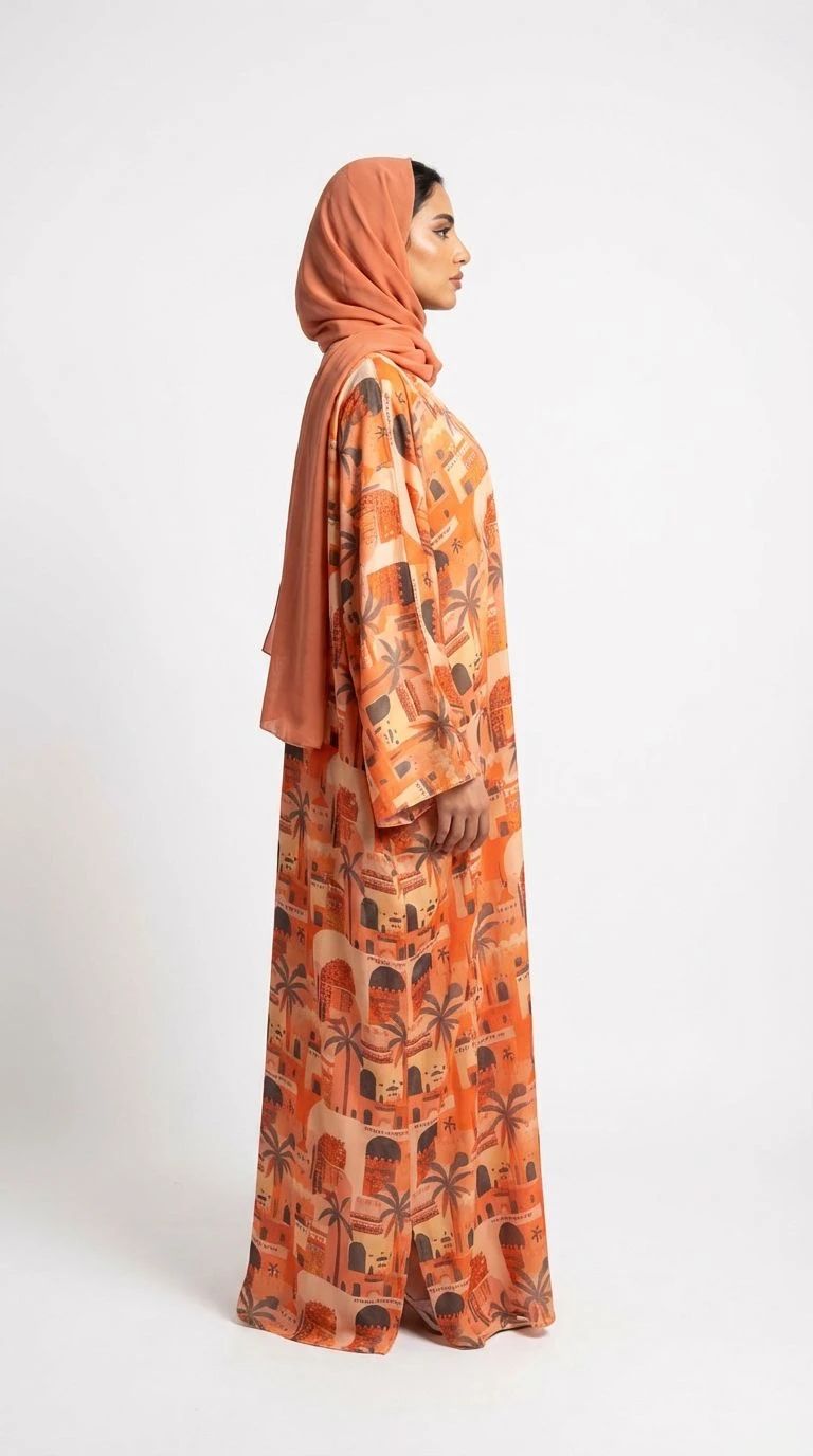 Summer Printed Abaya 05 - 3