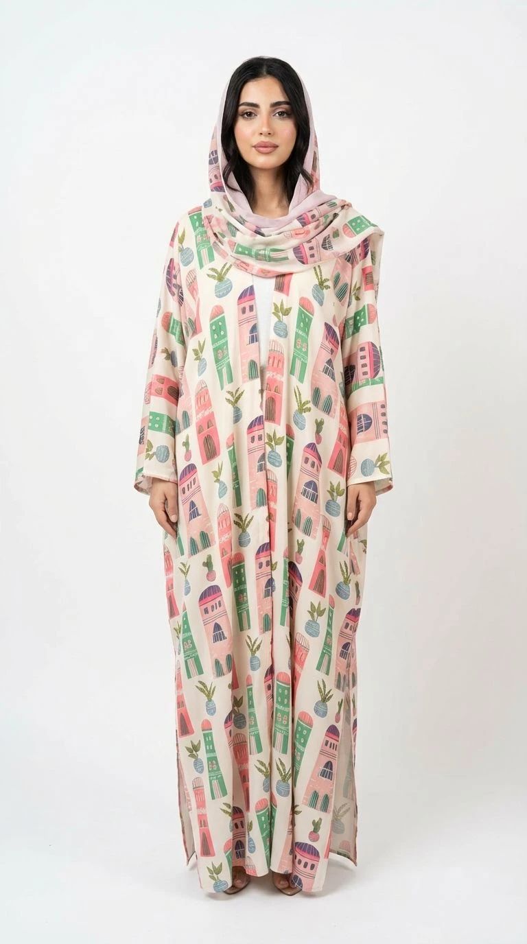 Summer Printed Abaya 08 - 2