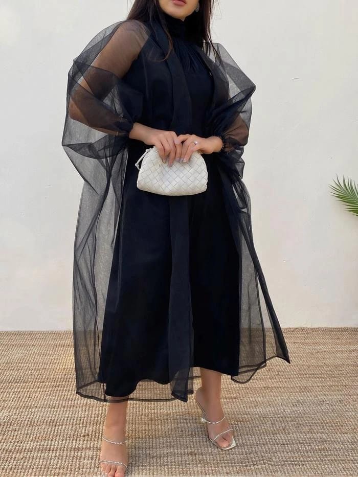 Wedding dress with abaya "black" - 3