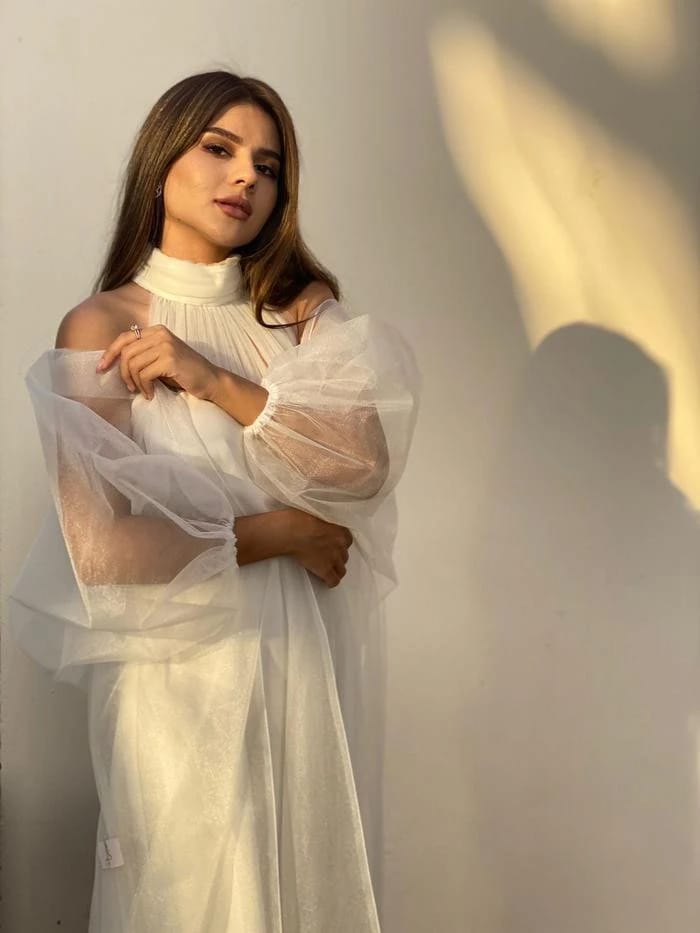 Wedding dress with abaya "off-white" - 1