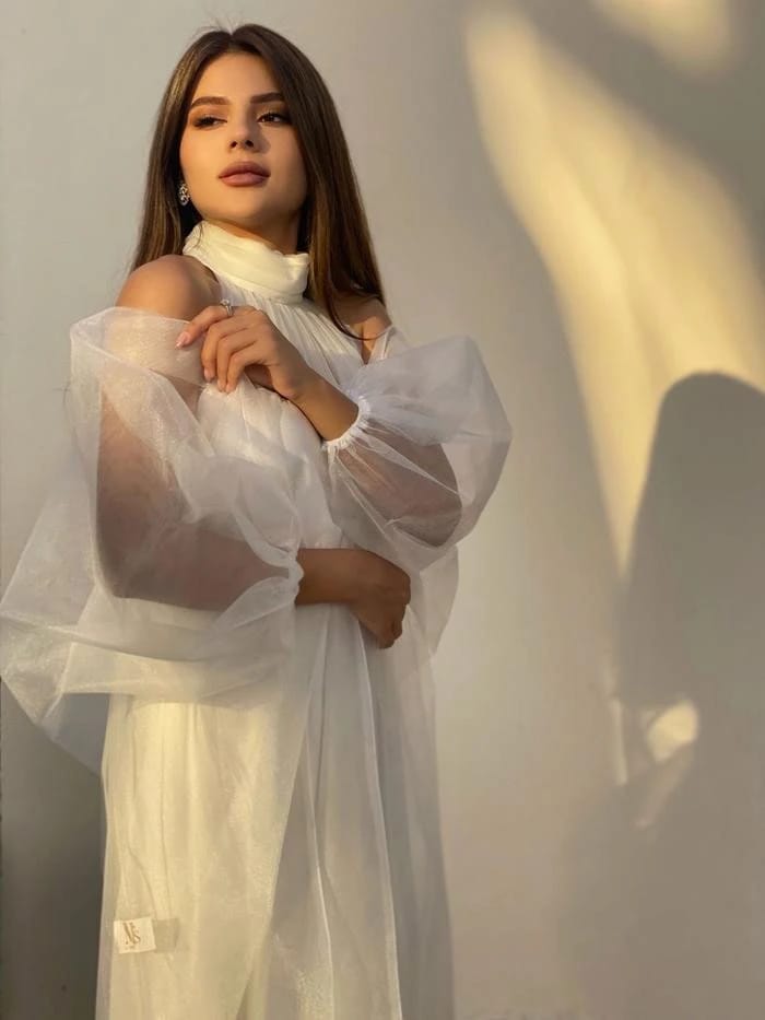 Wedding dress with abaya "off-white" - 2