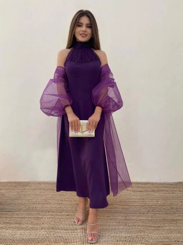 Wedding dress with abaya "purple" - 2